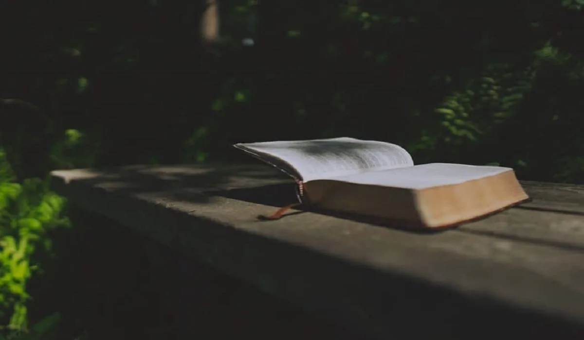 ベンチの上に開かれた聖書